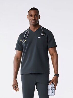 FIGS Shirt Mens XXL Dark Harbor Leon Technical Collection Scrub Top V-Neck